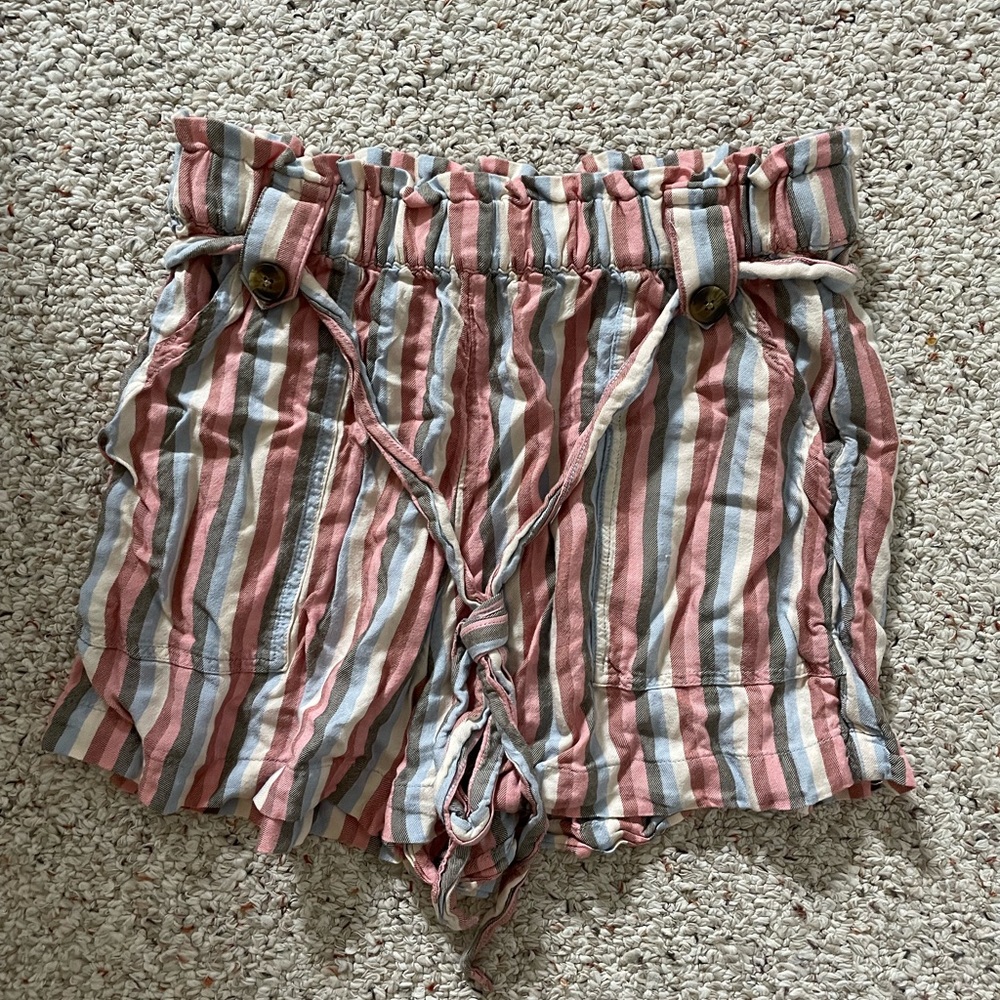 American Eagle Outfitters High Waist Pink and Blue Shorts